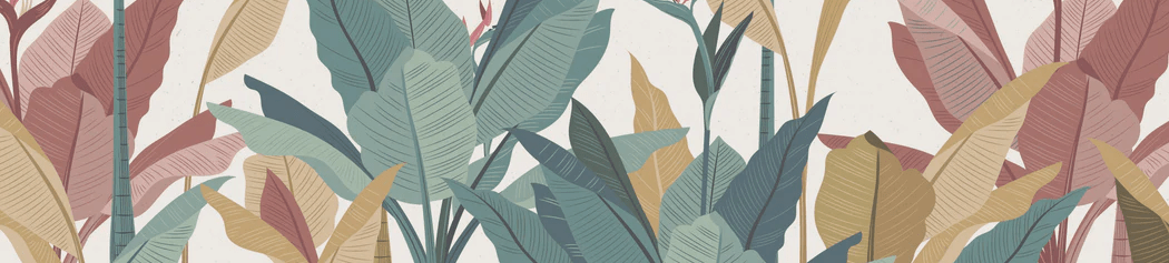 Colorful jungle panoramic wallpaper