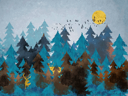 Papier peint Forêt Abstrait Inspirante - Muralconcept
