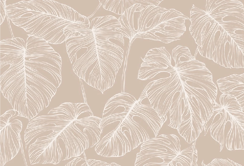 Papier peint feuille monstera sable