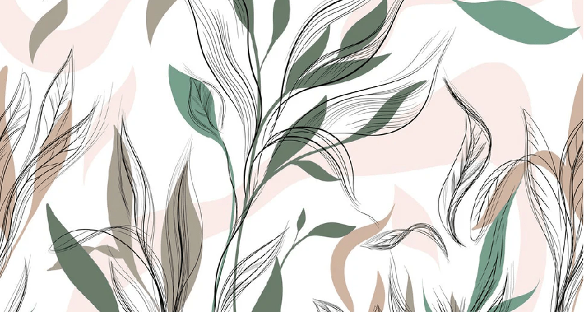 Panoramic graphic flower wallpaper