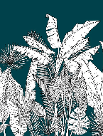 Papier peint panoramique botanic leaf vert