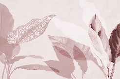 Papier peint feuillage moderne bordeau - Muralconcept