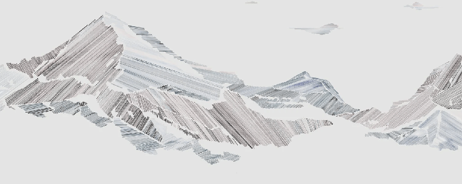 Graphic mountain style restaurant wallpaper