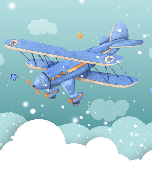 Papier peint chambre enfant avion neige