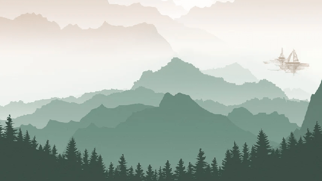 Terracotta mist mountain wallpaper