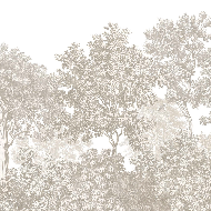 Beige engraved forest landscape wallpaper