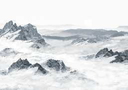 Blue panoramic mountain wallpaper