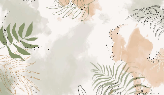 Panoramic watercolor plant wallpaper