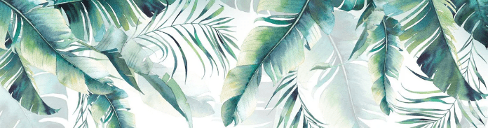 Jungle & Scandinavian style bathroom wallpaper