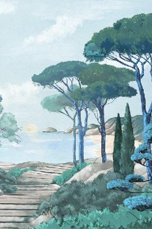 Papier peint balade dans les calanques