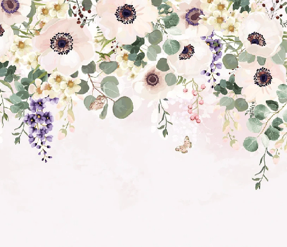 Provence floral wallpaper
