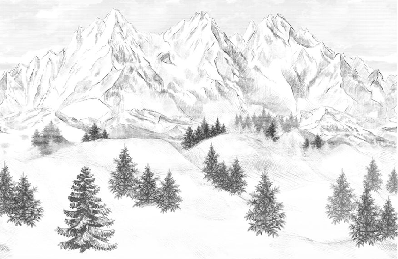 Papier peint montagne sommets de Chamonix