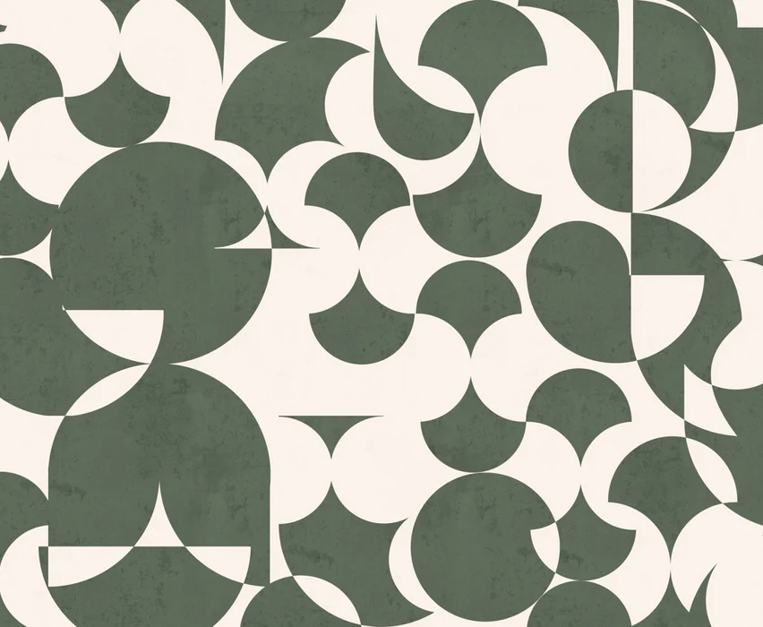 Retro graphic pattern restaurant wallpaper