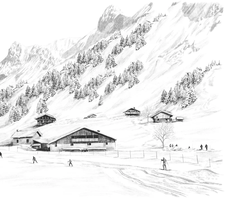 Clusaz cross-country skiing mountain wallpaper Confins