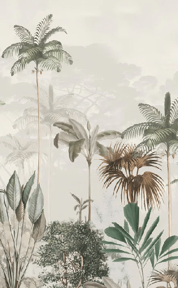 Green jungle eden panoramic wallpaper