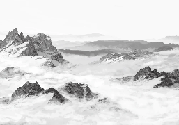 Papier peint restaurant montagne noir et blanc, XXL, tendance