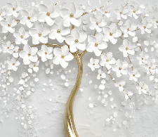 3D tree bathroom wallpaper