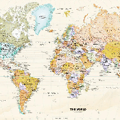 Papier peint original carte du monde - Muralconcept