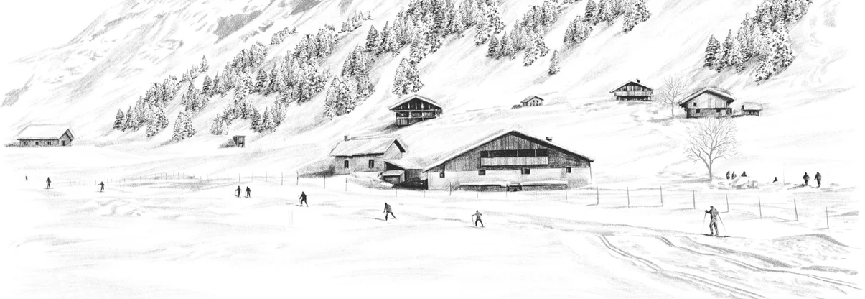 Papier peint Clusaz ski fond montagne Confins