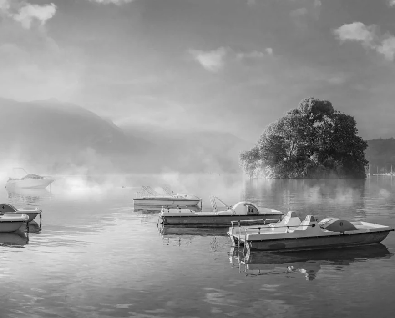 Papier peint un matin frais au lac d'Annecy
