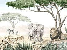 Savannah children's wallpaper in paint