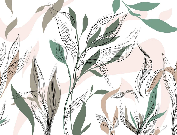 Panoramic graphic flower wallpaper