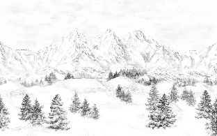 Papier peint montagne massif des Alpes - Muralconcept