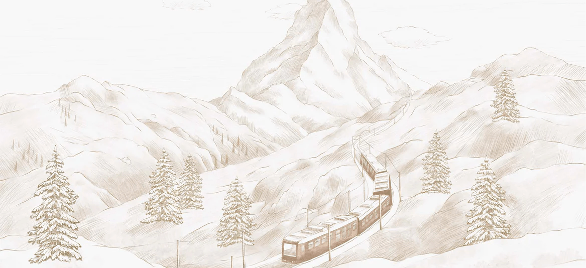 Sepia Matterhorn panoramic wallpaper