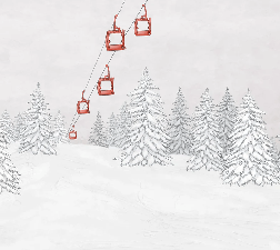 Red mountain cable car wallpaper