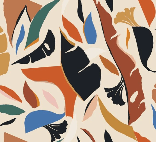 Contemporary botanical wallpaper