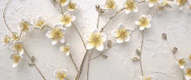 3D white flower wallpaper