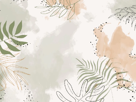 Panoramic watercolor plant wallpaper