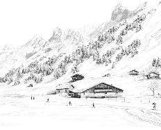 Papier peint Clusaz ski fond montagne Confins