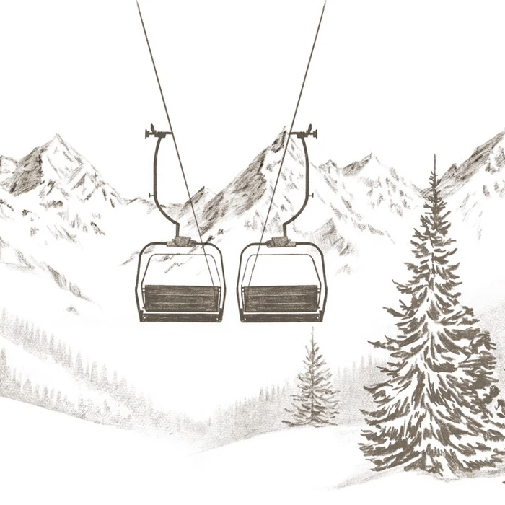 Papier peint immersion Alpine Sépia