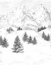 Papier peint montagne sommets de Chamonix - Muralconcept