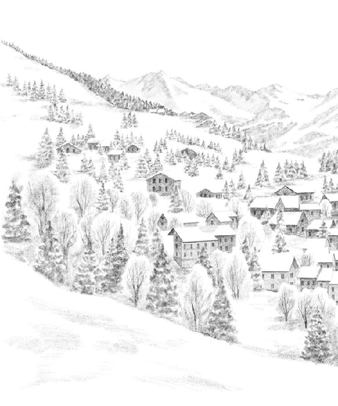 Papier peint montagne Méribel - Muralconcept