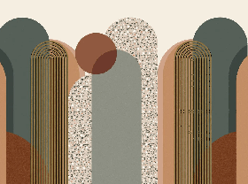 Trendy graphic Art Deco wallpaper