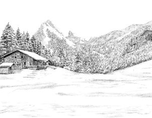 Papier peint montagne Suisse - Dent d'Oche