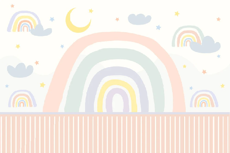 Rainbow girl bedroom wallpaper