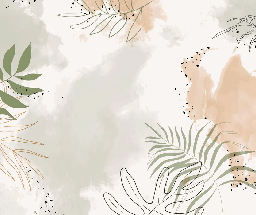 Panoramic watercolor plant wallpaper