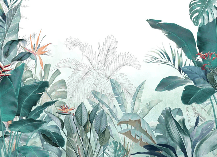 Quintessential tropical panoramic wallpaper