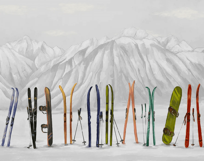 Papier peint ski à Courchevel - Muralconcept