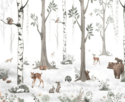 Spring forest animal wallpaper