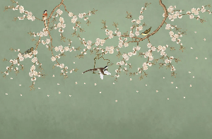 Green Zen Sakura Wallpaper