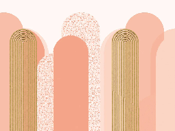 Art Deco graphic wallpaper with a pinkish hue