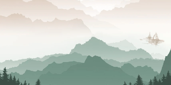 Terracotta mist mountain wallpaper