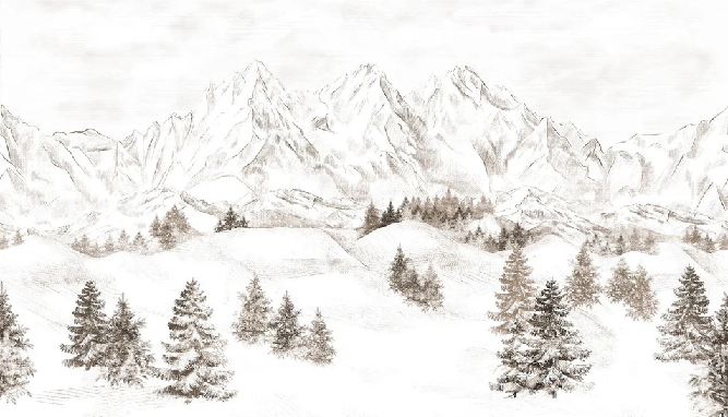 Papier peint montagne massif des Alpes