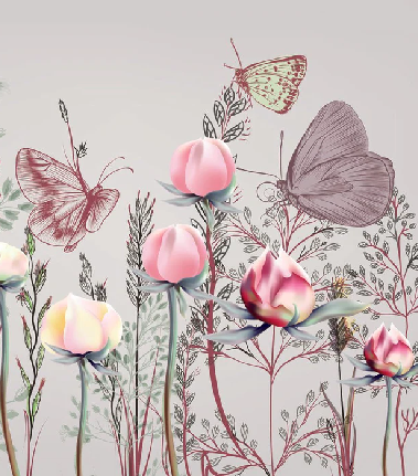 Papier peint panoramique Fleur & Tulipe