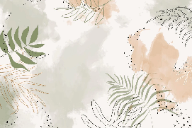 Panoramic watercolor plant wallpaper