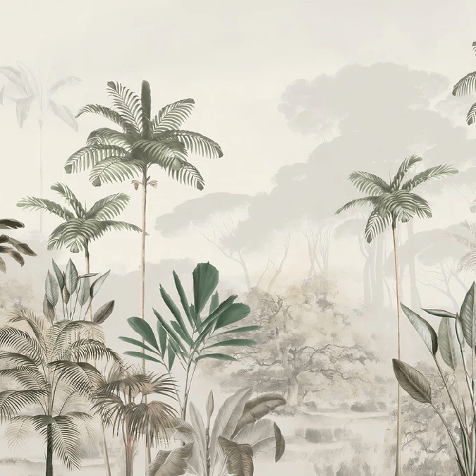 Green jungle eden panoramic wallpaper